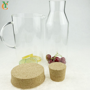 Nuovo Design alto borosilicato 1800ml barattolo di vetro con manico in sughero e bottiglia di vetro da 1200ml con sughero per uso cucina per succhi - Product Image 6