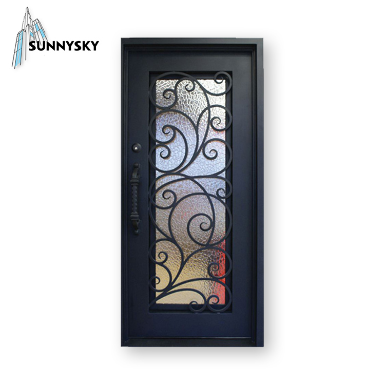 High end luxury modern iron designs exterior accordion iron doors in guangzhou