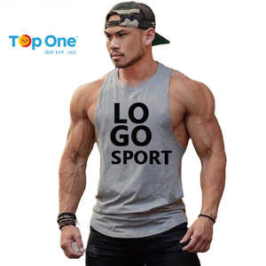 TopOne, venta al por mayor, personalizado, para hombres, Fitness, culturismo, camiseta muscular que absorbe la humedad, ropa de gimnasio, chaleco sin mangas, tanque deportivo con tirantes - Product Image 1