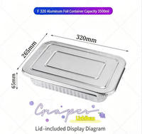 Barquette rectangulaire en aluminium 8011 FOIL 9x13 pouces avec couvercle, 118 oz/3500 ml, demi-taille, robuste, jetable, de qualité alimentaire