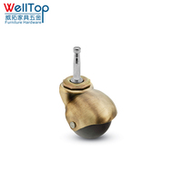 VT-04.029 WELLTOP accessoires de meubles roulettes robustes plaque à billes roulettes pivotantes en laiton pour armoire de chaise de canapé
