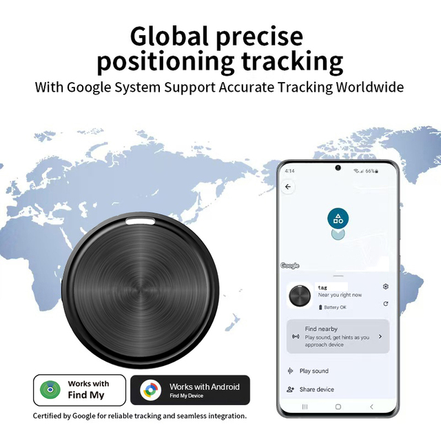 Android Find Hub and IOS Findmy Mini Bluetooth Plastic GPS Tracker Anti Lost Smart Tag Global Positioning Locator for Key Bag