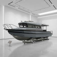 Bateau de pêche en aluminium de 30 pieds à grande vitesse avec cabine, yacht de luxe à vendre pour le sport, le divertissement et les excursions, avec moteur hors-bord soudé