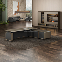 Bureau de direction Zitai Premium moderne, écologique et durable en bois massif pour PDG, Président, Cadres supérieurs, avec bordure sans joint et finition hydrofuge