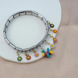 Nouvelle série de bracelets modulaires de style italien avec pendentifs floraux, chaîne d'assemblage personnalisée, bracelets à breloques tendance - Product Image 1