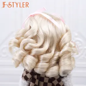 FSTYLER poupée cheveux bouclés boucles vague accessoires usine en gros vente en vrac personnalisation pour 1/4 1/6 synthétique Mohair BJD perruques