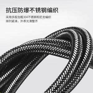 Manguera de Entrada de Alta Presión Trenzada de Acero Inoxidable 304, Conexión de Agua Fría y Caliente para Inodoros y Calentadores de Agua, 4 Puntos, Uso Doméstico - Product Image 1