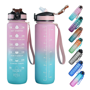 Botella de Agua Deportiva Motivacional de 1L, Taza de Plástico Portátil con Gradiente, Libre de BPA y de Grado Alimenticio, <span class=keywords><strong>para</strong></span> Gimnasio, Fitness y Entrenamiento - Product Image 6
