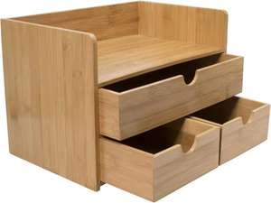 Organisateur de dossiers de bureau en bois à 3 niveaux Accessoires esthétiques avec <span class=keywords><strong>tiroir</strong></span> <span class=keywords><strong>coulissant</strong></span> - Product Image 4