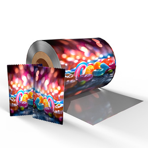 Rollo de <span class=keywords><strong>Película</strong></span> de Plástico Laminado de Grado Alimenticio Personalizado para Envasado de Galletas, Dulces, Bocadillos, Chocolate y Leche - Product Image 1