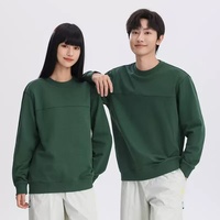 Hoodie Batik Warna Solid Grosir Model Leher Bulat untuk Pria dan Wanita dengan Logo Kustomisasi Santai dan Longgar