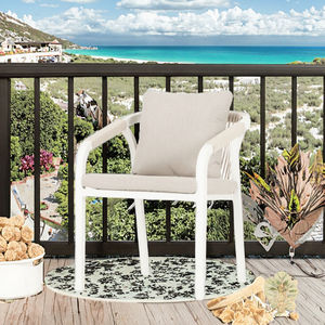 Ensemble de salle à manger extérieure moderne 7 pièces avec mobilier d'extérieur confortable à cadre en aluminium durable - Product Image 3