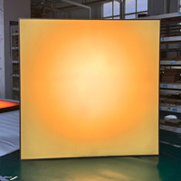 Disque Acrylique Flottant Concentrique Multi-Couches Effet Éclipse Solaire 800mm avec Variateur de Luminosité à Bouton en Laiton Vintage, Luminaire Mural Ambiant de Luxe