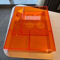 Plateau de réception pratique en acrylique avec épaisseur personnalisable et service de découpe pour la gestion des cartes-clés, des stylos et des fournitures de hall d'accueil