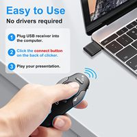 Control remoto USB inalámbrico de 2,4 GHz con puntero láser rojo para presentaciones de Mac/Windows PowerPoint para uso remoto en computadora portátil