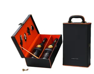 Custom High End Whiskey Wine Brandy Alcohol Packaging Pefect Designed top handle Wine Gift Packaging Box