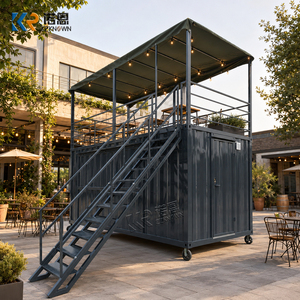 Bar y Cocina en Contenedor con <span class=keywords><strong>Terraza</strong></span> en el Techo, Mueble para Bebidas y Estanterías de Almacenamiento de Múltiples Niveles - Product Image 3