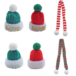 Christmas Mini Knitted Santa Hat With Love Embroidery White Pom Pom Yarn Material Hand Wash Only Classic Style European Design - Product Image 5
