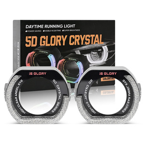 <span class=keywords><strong>5D</strong></span> Angel Eyes Devil Eye Acrílico LED Luces de circulación diurna Lente colorida 12V 1000 lúmenes para automóviles con luces de marquesina de dirección - Product Image 3