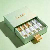 Boîte à tiroir coulissant personnalisée de luxe avec logo, boîte cadeau cosmétique biodégradable en or premium avec insert en EVA