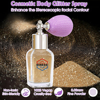Kit de spray corporel scintillant cosmétique 1/360, 20 ml, flacon pulvérisateur portable, poudre scintillante douce pour la peau, pour maquillage de scène et de fête