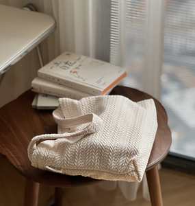 Sac à bandoulière en toile pour femme, petit sac à bandoulière avec texture tissée à motifs, couleur camel, fermeture éclair simple, sac de shopping - Product Image 2