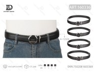 Cintura da uomo in acrilico 4 cm x 125 cm nera con fibbia automatica stile casual - Product Image 1