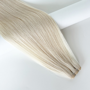Longue durée pas de frisottis pas d'enchevêtrement <span class=keywords><strong>blond</strong></span> glacé pas chaud pas de nuances d'<span class=keywords><strong>orange</strong></span> Premium vierge Remy Machine trames Extensions de cheveux - Product Image 3