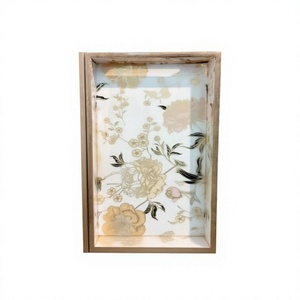 Bandeja Decorativa de Madera MDF con Estampado Meena, Venta Directa de Fábrica, Bandeja de Servicio con Asas para Decoración del Hogar, Hotel, Restaurante - Product Image 3