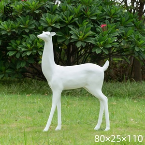 Escultura de Arte Animal de Ciervo con Manchas Blancas de Resina Hecha a Mano, Tamaño Real, para Decoración de Exteriores, Salón, Hotel, Jardín - Product Image 5