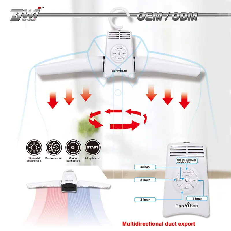 DWI Dowellin 2 in 1 Electric Portable Dryer Machine Clothes Dryer With Disinfection