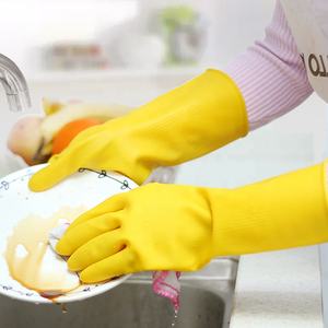 DDsafety 77 + دولة من دول OEM حسب الطلب ، قفازات غسل أطباق مطاطية صفراء قابلة لإعادة الاستخدام من اللاتكس ، قفازات غسل أطباق Luvas ، Guantes ، CE ، 12" - Product Image 4