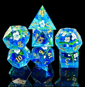 Custom Logo Sharp Edge Resin Polyhedral <b>Dice</b> <b>Set</b> 16-24mm DND Dragon Board Game <b>Dice</b> - Product Image 2