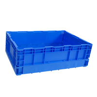 LEADLOONG 640*430*210MM Boîte de rangement industrielle solide en plastique avec couvercle Caisse mobile Bac de transport pour le stockage