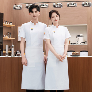 เสื้อโค้ทเชฟสำหรับทำอาหารร้านอาหารเสื้อแจ็กเก็ตแขนสั้นชุดยูนิฟอร์มเชฟสำหรับทุกเพศ - Product Image 3