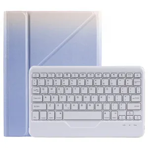 B011 Splittable 무선 키보드 및 가죽 케이스 삼각형 홀더 및 펜 슬롯 iPad 프로 11 인치 휴대용 키보드