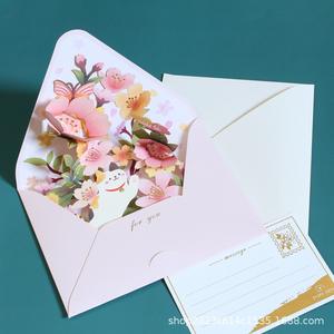 Promozionale 3 pz creativo fiore 3D biglietto di <span class=keywords><strong>auguri</strong></span> <span class=keywords><strong>auguri</strong></span> giorno dell'insegnante di <span class=keywords><strong>compleanno</strong></span> grazie Gift Card insegnante con busta - Product Image 5
