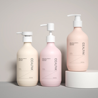 Vente en gros de bouteilles en plastique PET ambrées de 500ml contenant de lotion vide pour bouteille de shampoing liquide de savon