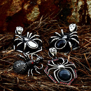 SS8-569P ciondolo ragno con zircone pietra uomo ciondolo gioielli regalo <span class=keywords><strong>lucertola</strong></span> coccinella ciondolo animale gioielli di Halloween - Product Image 6