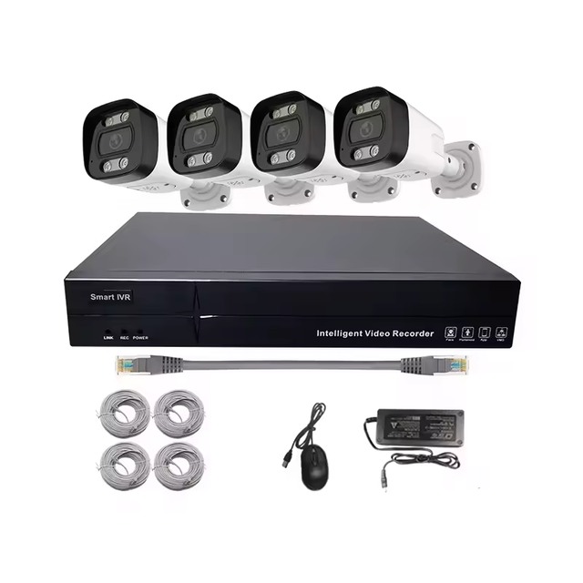 4K Security Camera System Home PoE NVR Kits 4Pcs 8MP IP Security Camera