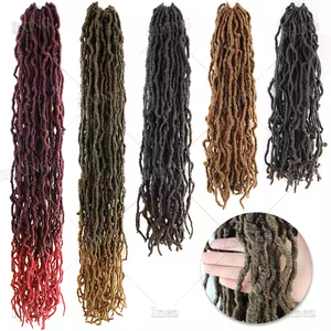 Dreadlocks synthétiques 18 24 pouces Faux Extensions <span class=keywords><strong>Blonde</strong></span> Crochet Nouveau Soft Locs Cheveux tressés en gros - Product Image 2