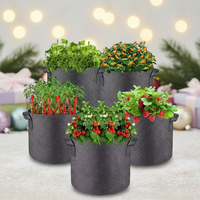 Sacs de culture réutilisables en fibres végétales durables, pots de fleurs, pots de culture pour légumes et fruits, capacité de 400 ml, 30x26 cm, noir, style ferme