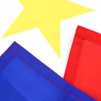Drapeau rectangulaire portable pliable brodé double face en tissu Oxford Qiyun 3x5 pieds pour décoration extérieure grand format