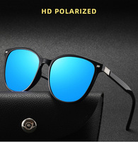 Lunettes de soleil rondes pour femmes, logo personnalisé, mode rétro, léopard, bleu, légères, anti-reflets, PC UV400