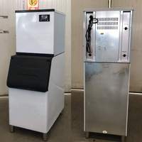 Máquina de Hielo Comercial de 230 kg/24 h con Contenedor de 250 kg, Máquina de Cubitos de Hielo para Hotel y Restaurante