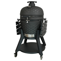 Barbecue au charbon de bois AUPLEX Premium 22 pouces en céramique Kamado, design renforcé en acier, pour la maison et l'extérieur