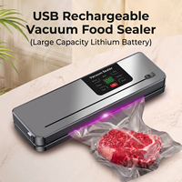 65kPa 50W 2000mAh 30cm 4L/min coupe-sac sec humide cuisine alimentaire machine sous vide portative scelleuse sous vide
