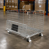 Conteneur en treillis métallique en acier au carbone pour la logistique, pliable, empilable, dépliable, pour le transport en entrepôt, fabricant