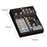 Contrôleur DJ professionnel 4 canaux et console de mixage audio avec construction en métal et plastique, compatible MP3 alimenté