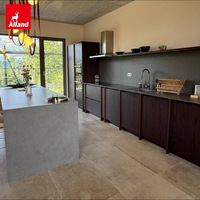 Meubles en bois massif de style Japandi de haute qualité Allandgroup, avec structure en bois grainé, anti-insectes, en chêne rouge, armoires de cuisine sur mesure